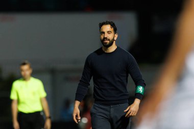 Liga Portekiz maçı sırasında Ruben Amorim Estadio Municipal de Famalicao, Vila Nova de Famalicao, Portekiz 'de FC Famalicao ile Sporting CP arasında oynadı. (Maciej Rogowski)