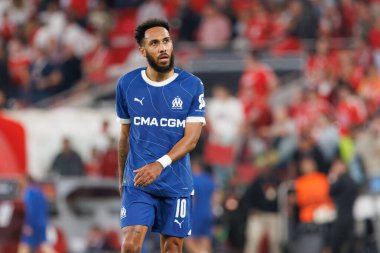 Pierre-Emerick Aubameyang UEFA Avrupa Ligi maçında SL Benfica ve Olympique de Marseille arasında Estadio Da Luz, Lizbon, Portekiz 'de oynandı. (Maciej Rogowski)