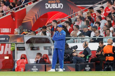 Jean-Louis Gasset UEFA Avrupa Ligi maçında SL Benfica ve Olympique de Marseille arasında Estadio Da Luz, Lizbon, Portekiz 'de oynandı. (Maciej Rogowski)