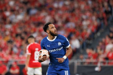 Pierre-Emerick Aubameyang UEFA Avrupa Ligi maçında SL Benfica ve Olympique de Marseille arasında Estadio Da Luz, Lizbon, Portekiz 'de oynandı. (Maciej Rogowski)