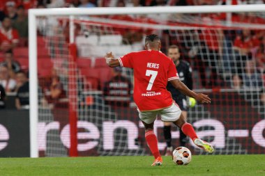 David Neres UEFA Avrupa Ligi maçında SL Benfica ve Olympique de Marseille arasında Estadio Da Luz, Lizbon, Portekiz 'de oynandı. (Maciej Rogowski)