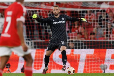 Pau Lopez UEFA Avrupa Ligi maçında SL Benfica ve Olympique de Marseille arasında Estadio Da Luz, Lizbon, Portekiz 'de oynandı. (Maciej Rogowski)