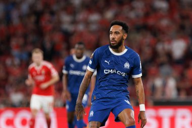 Pierre-Emerick Aubameyang UEFA Avrupa Ligi maçında SL Benfica ve Olympique de Marseille arasında Estadio Da Luz, Lizbon, Portekiz 'de oynandı. (Maciej Rogowski)