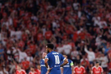 Pierre-Emerick Aubameyang UEFA Avrupa Ligi maçında SL Benfica ve Olympique de Marseille arasında Estadio Da Luz, Lizbon, Portekiz 'de oynandı. (Maciej Rogowski)