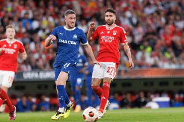 SL Benfica ile Olympique de Marseille arasında oynanan UEFA Avrupa Ligi maçında Jordan Veretout, Estadio Da Luz, Lizbon, Portekiz. (Maciej Rogowski)