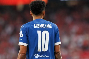 Pierre-Emerick Aubameyang UEFA Avrupa Ligi maçında SL Benfica ve Olympique de Marseille arasında Estadio Da Luz, Lizbon, Portekiz 'de oynandı. (Maciej Rogowski)