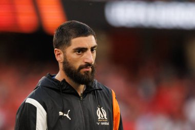 Samuel Gigot UEFA Avrupa Ligi maçında SL Benfica ve Olympique de Marseille arasında Estadio Da Luz, Lizbon, Portekiz 'de oynandı. (Maciej Rogowski)