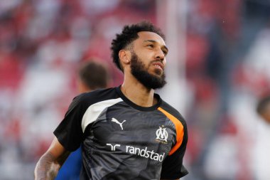 Pierre-Emerick Aubameyang UEFA Avrupa Ligi maçında SL Benfica ve Olympique de Marseille arasında Estadio Da Luz, Lizbon, Portekiz 'de oynandı. (Maciej Rogowski)
