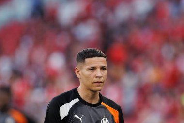 Amine Harit UEFA Avrupa Ligi maçında SL Benfica ve Olympique de Marseille arasında Estadio Da Luz, Lizbon, Portekiz 'de oynandı. (Maciej Rogowski)