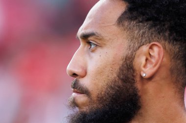 Pierre-Emerick Aubameyang UEFA Avrupa Ligi maçında SL Benfica ve Olympique de Marseille arasında Estadio Da Luz, Lizbon, Portekiz 'de oynandı. (Maciej Rogowski)