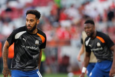 Pierre-Emerick Aubameyang UEFA Avrupa Ligi maçında SL Benfica ve Olympique de Marseille arasında Estadio Da Luz, Lizbon, Portekiz 'de oynandı. (Maciej Rogowski)