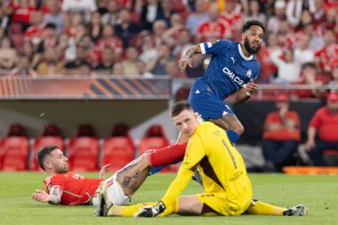 Pierre-Emerick Aubameyang UEFA Avrupa Ligi maçında SL Benfica ve Olympique de Marseille arasında oynanan Estadio Da Luz, Lizbon, Portekiz 'de gol attı. (Maciej Rogowski)