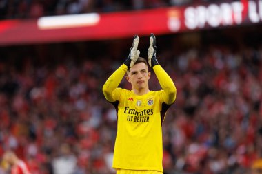 Portekiz Ligi maçında SL Benfica ve SC Braga arasında Estadio Da Luz, Lizbon, Portekiz 'de oynanan Anatoliy Trubin maçı sırasında. (Maciej Rogowski)