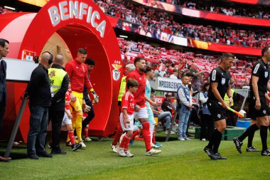 SL Benfica ile SC Braga arasında oynanan Liga Portekiz maçı sırasında Nicolas Otamendi, Estadio Da Luz, Lizbon, Portekiz 'de. (Maciej Rogowski)