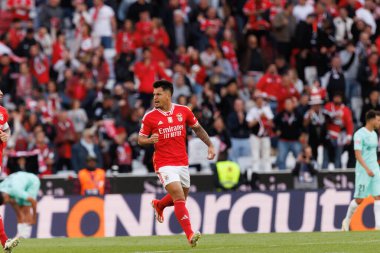 Portekiz 'in Lizbon şehrinde Estadio Da Luz' da oynayan SL Benfica ile SC Braga arasında oynanan Liga Portekiz maçında gol atan Marcos Leonardo. (Maciej Rogowski)