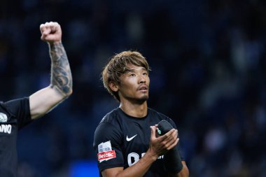 Hidemasa Morita, Portekiz 'deki Liga Portekiz maçı sırasında Estadio do Dragao, Porto, Portekiz' deki FC Porto ve Sporting CP arasında oynanmıştır. (Maciej Rogowski)