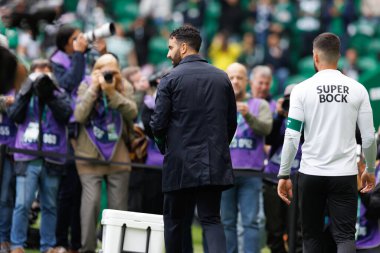 Portekiz 'deki Estadio Jose Alvalade, Lizbon' da Liga Portekiz maçı sırasında spor kulübü ile SC arasında oynanan Ruben Amorim maçı sırasında. (Maciej Rogowski)