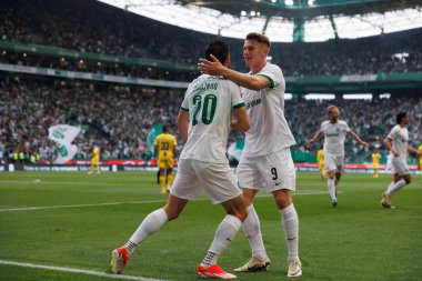 Paulinho, Portekiz 'in Lizbon kenti Estadio Jose Alvalade' de Liga Portekiz maçında SC ve CP Sporting arasında attığı golden sonra gol attı. (Maciej Rogowski)