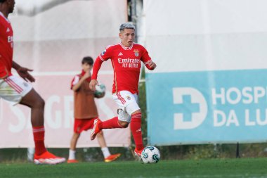 Gianluca Prestianni during Liga Portugal 2  game between SL Benfica B and Pacos De Ferreira at Benfica Campus, Seixal, Lisbon, Portugal. (Maciej Rogowski) clipart