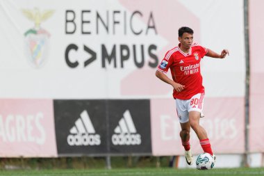 Pedro Santos, Liga Portekiz 2 maçında SL Benfica B ve Pacos De Ferreira arasında Benfica Campus, Seixal, Lizbon, Portekiz 'de oynandı. (Maciej Rogowski)
