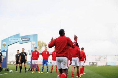 Liga Portekiz 2 maçında Gustavo Marques ile SL Benfica B ve Pacos De Ferreira arasında Benfica Campus, Seixal, Lizbon, Portekiz 'de oynandı. (Maciej Rogowski)