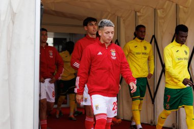 Gianluca Prestianni Liga Portekiz 2 maçında SL Benfica B ve Pacos De Ferreira arasında Benfica Campus, Seixal, Lizbon, Portekiz 'de oynandı. (Maciej Rogowski)