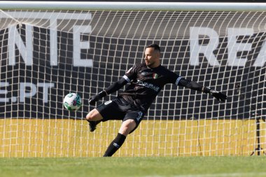 Bruno Brigido, Liga Portekiz maçı sırasında Estrela Amadora ile Rio Ave FC arasında Estadio Jose Gomes, Amadora, Lizbon, Portekiz 'de oynandı. (Maciej Rogowski)