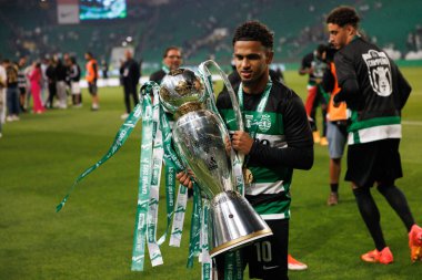 Liga Portekiz maçı sırasında Estadio Jose Alvalade, Lizbon, Portekiz 'de Sporting CP ve GD Chaves arasında Marcus Edwards. (Maciej Rogowski)