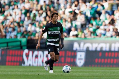 Hidemasa Morita, Portekiz 'deki Liga maçında Estadio Jose Alvalade, Lizbon' da Sporting CP ve GD Chaves arasında oynadı. (Maciej Rogowski)