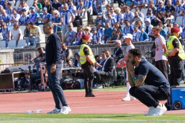 Sergio Conceicao (FC Porto), Ruben Amorim (Sporting CP) Taca de Portugal 2024 final maçında FC Porto ve Sporting CP arasında Estadio Nacional Jamor, Lizbon, Portekiz 'de oynanmıştır. (Maciej Rogowski)