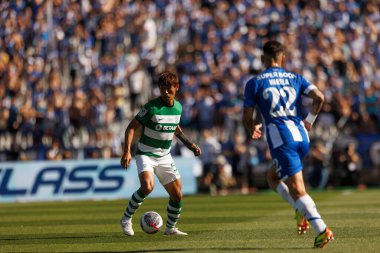 Portekiz 'in Lizbon şehrinde Estadio Nacional Jamor' da FC Porto ile Sporting CP (2: 1) arasında oynanan Taca de Portugal 2024 final maçında Hidemasa Morita (Sporting CP). (Maciej Rogowski)