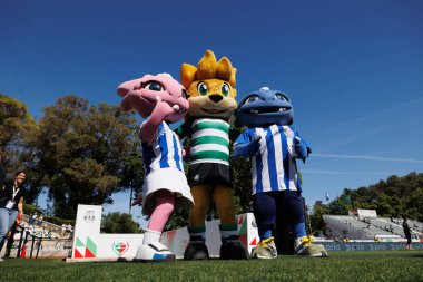 Portekiz 'in Lizbon şehrinde Estadio Nacional Jamor' da FC Porto ile Sporting CP (2: 1) arasında oynanan Taca de Portugal 2024 final maçında her iki takımın maskotları. (Maciej Rogowski)