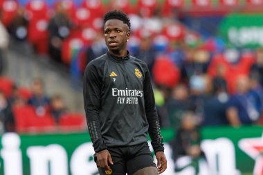 Vinicius Junior UEFA Şampiyonlar Ligi 2024 final maçı öncesinde Wembley Stadyumu, Londra 'da Borussia Dortmund ve Real Madrid arasında yapılan resmi antrenman sırasında (Maciej Rogowski)