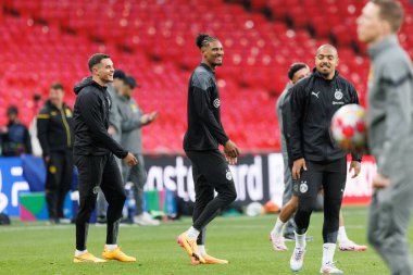 Sebastien Haller UEFA Şampiyonlar Ligi 2024 final maçından önce Wembley Stadyumu 'nda Borussia Dortmund ve Real Madrid arasında yapılan resmi antrenman sırasında (Maciej Rogowski)