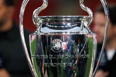 Kupa, UEFA Şampiyonlar Ligi 2024 final maçı öncesinde Wembley Stadyumu, Londra 'da Borussia Dortmund ve Real Madrid arasında oynanan resmi antrenman sırasında (Maciej Rogowski)