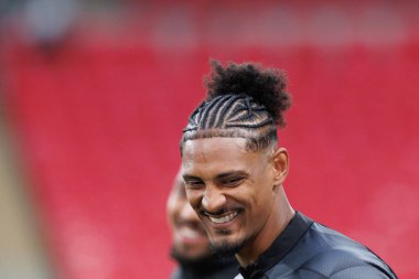 Sebastien Haller UEFA Şampiyonlar Ligi 2024 final maçından önce Wembley Stadyumu 'nda Borussia Dortmund ve Real Madrid arasında yapılan resmi antrenman sırasında (Maciej Rogowski)