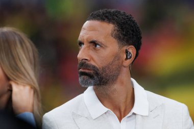 Rio Ferdinande, Şampiyonlar Ligi 2024 'te Borussia Dortmund ile Real Madrid arasında oynanan Wembley Stadyumu, Londra' da oynanan final maçı sırasında (Maciej Rogowski)