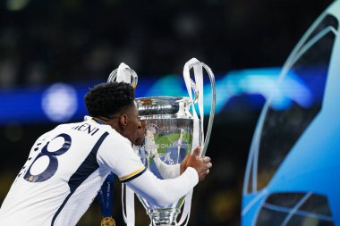 Aurelien Tchouameni, Borussia Dortmund ve Real Madrid (Maciej Rogowski) arasında oynanan 2024 Şampiyonlar Ligi final maçında)