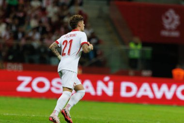 Polonya ve Türkiye milli takımları arasındaki PGE Narodowy, Varşova, Polonya (Maciej Rogowski) maçında Nicola Zalewski)