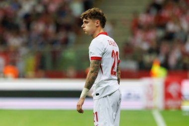 Polonya ve Türkiye milli takımları arasındaki PGE Narodowy, Varşova, Polonya (Maciej Rogowski) maçında Nicola Zalewski)