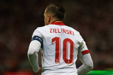 Polonya ve Türkiye milli takımları arasındaki PGE Narodowy, Varşova, Polonya (Maciej Rogowski) maçında Piotr Zielinski)