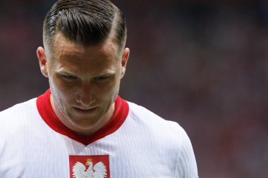 Polonya ve Türkiye milli takımları arasındaki PGE Narodowy, Varşova, Polonya (Maciej Rogowski) maçında Piotr Zielinski)