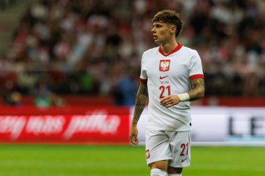 Polonya ve Türkiye milli takımları arasındaki PGE Narodowy, Varşova, Polonya (Maciej Rogowski) maçında Nicola Zalewski)