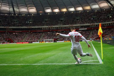 Polonya ve Türkiye milli takımları arasındaki PGE Narodowy, Varşova, Polonya (Maciej Rogowski) maçında Piotr Zielinski)