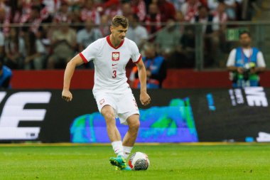 Polonya ve Türkiye milli takımları arasında PGE Narodowy, Varşova, Polonya 'da oynanan dostluk maçı sırasında Pawel Dawidowicz (Maciej Rogowski)