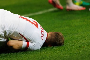 Polonya ve Türkiye milli takımları arasında oynanan PGE Narodowy, Varşova, Polonya (Maciej Rogowski) maçında attığı golle Karol Swiderski sakatlandı.)