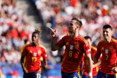Fabian Ruiz, İspanya ve Hırvatistan milli takımları arasında Olympiastadion, Berlin, Almanya 'da oynanan UEFA Euro 2024 maçında gol attıktan sonra kutluyor (Maciej Rogowski))