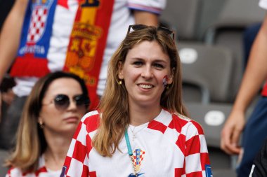 Hırvatistan taraftarı UEFA Euro 2024 maçında İspanya ve Hırvatistan milli takımları arasında Olympiastadion, Berlin, Almanya (Maciej Rogowski))