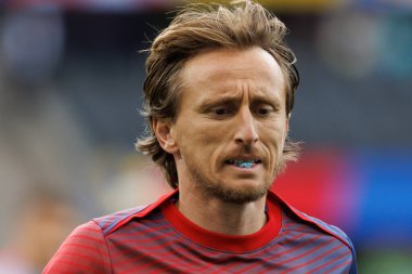 Luka Modriç UEFA Euro 2024 maçında İspanya ve Hırvatistan milli takımları arasında Olympiastadion, Berlin, Almanya 'da oynanan maçta (Maciej Rogowski)