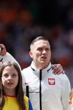 Piotr Zielinski UEFA Euro 2024 maçı sırasında Polonya ve Hollanda milli takımları arasında Olympiastadion, Berlin, Almanya (Maciej Rogowski))